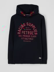 Hoodie mit Logo von Petrol Blau - 3