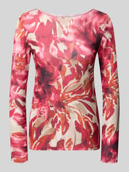 Skinny Fit Longsleeve mit U-Boot-Ausschnitt Modell 'Alina' von ZABAIONE Bordeaux - 34