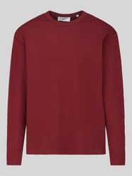 Langarmshirt mit geripptem Rundhalsausschnitt von Marc O'Polo DENIM Bordeaux - 4
