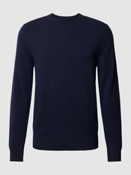 Kaschmirpullover mit geripptem Rundhalsausschnitt von Christian Berg Men Blau - 32