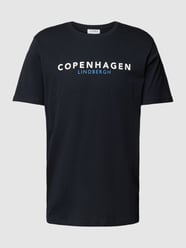 T-Shirt mit Label-Print Modell 'Copenhagen' von Lindbergh Blau - 33