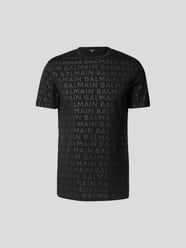 T-Shirt mit Allover-Logo von Balmain Grau / Schwarz - 5