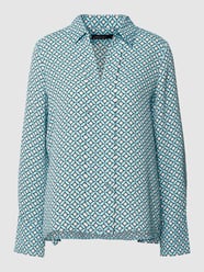 Hemdbluse mit grafischem Allover-Muster Modell 'Additions A' von Marc Cain Blau / Türkis - 12