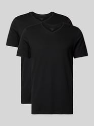 T-Shirt aus Baumwolle mit V-Ausschnitt von bugatti - 22