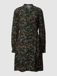 Knielange jurk met opstaande kraag van Jake*s Collection Grijs / zwart - 46
