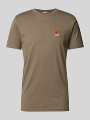 T-shirt met motiefstitching van Lindbergh Bruin - 27