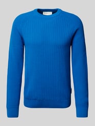 Regular Fit Strickpullover aus Baumwoll-Mix mit Strukturmuster von Tom Tailor Denim Blau - 5