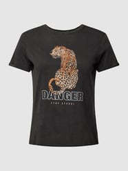 T-shirt met motiefprint, model 'CARMIKO' van ONLY CARMAKOMA Grijs / zwart - 22