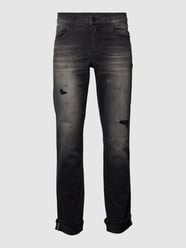 Slim Fit Jeans mit Strasssteinbesatz Modell 'DARLEEN' von Angels Grau - 39