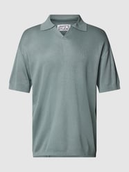 Poloshirt mit gerippten Abschlüssen von JAKE*S STUDIO MEN Blau - 17