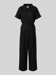 Jumpsuit van linnenmix met strikceintuur model 'LINNO' van ICHI - 35