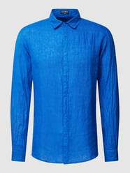 Freizeithemd aus Leinen Modell 'Camicia' von Zeybra Blau - 5