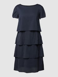 Knielanges Kleid mit Allover-Muster und Volants von Betty Barclay Blau - 36