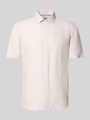 Slim Fit Freizeithemd aus Leinen-Mix von Jake*s Beige - 11