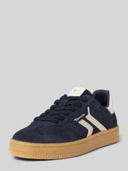 Low-top sneakers van mix van rundleer en textiel van Tamaris - 9