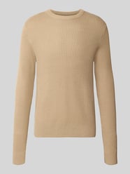 Strickpullover mit Rundhalsausschnitt Modell 'PANNEL' von JACK & JONES Beige - 4