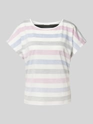 T-Shirt mit Streifenmuster von Tom Tailor Pink - 18