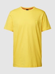 T-shirt in gemêleerde look, model 'TEGOOD' van BOSS Orange Geel - 8