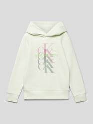 Hoodie mit Label-Print Modell 'REPEAT' von Calvin Klein Jeans Grün - 18