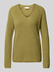 Regular fit gebreide pullover met V-hals en raglanmouwen van s.Oliver RED LABEL Groen - 27