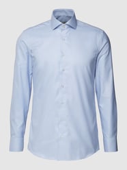 Koszula biznesowa o kroju slim fit ze wzorem na całej powierzchni od Eterna Niebieski - 9