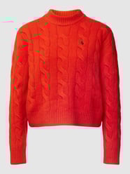 Sweter z dzianiny z wzorem warkocza od Polo Ralph Lauren Pomarańczowy - 46