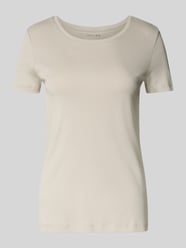 T-shirt met geribde ronde hals van Christian Berg Woman Beige - 48