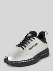 Sneakersy skórzane z efektem metalicznym od Polo Sport - 8