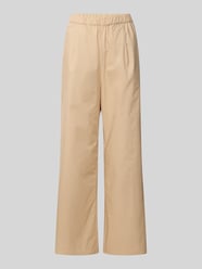 Straight leg stoffen broek met elastische band van Christian Berg Woman Beige - 13