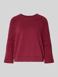 Sweter o kroju relaxed fit z obszyciem z dzianiny od Marc Cain - 32