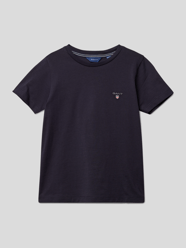 T-shirt met labelstitching van Gant Blauw / turquoise - 31