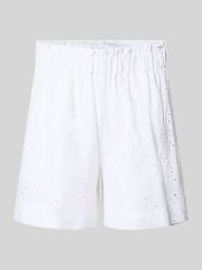 Bermudy o kroju loose fit z haftem angielskim model 'VILDE' od PIECES - 42
