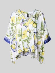 relaxed fit blouse van viscose met V-hals van Marc Cain - 33