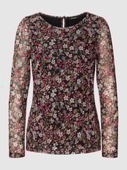 Blouse met all-over motief van More & More Zwart - 32