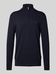 Regular Fit Strickpullover mit Stehkragen von Tommy Hilfiger Blau - 27