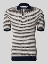Regular Fit Poloshirt im Allover-Look mit Knopfleiste von Manuel Ritz - 1