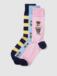 Socken mit Label-Details im 3er-Pack Modell 'TOSSED BEAR' von Polo Ralph Lauren Underwear Blau - 15