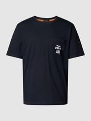T-shirt met motiefprint, model 'TeeVibes' van BOSS Orange Blauw / turquoise - 28