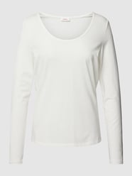 Shirt met lange mouwen en boothals, model 'Basic' van s.Oliver RED LABEL Wit - 21