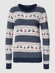 Gebreide pullover met all-over motief van Montego Blauw / turquoise - 21