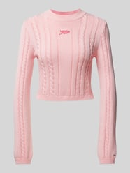 Cropped Strickpullover aus reiner Baumwolle von Tommy Jeans Pink - 6