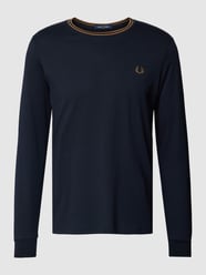 Shirt met lange mouwen en labelstitching van Fred Perry Blauw / turquoise - 11