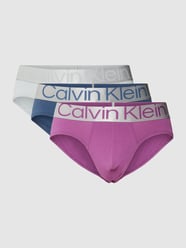 Slip met labeldetail in een set van 3 stuks, model 'Steel Cotto' van Calvin Klein Underwear Blauw / turquoise - 18