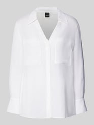 Bluzka o kroju regular fit z mieszanki wiskozy i lnu model ‘Bosala’ od BOSS - 27