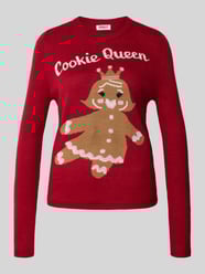 Regular fit kersttrui met opschrift, model 'XMAS GINGERBREAD' van Only - 10