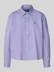 Bluzka koszulowa o kroju regular fit z wyhaftowanym logo od Polo Ralph Lauren - 9