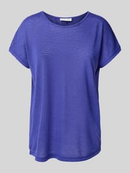 T-shirt z prążkowanym okrągłym dekoltem od Christian Berg Woman - 18