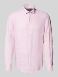 Slim Fit Business-Hemd aus Leinen mit Kentkragen von SEIDENSTICKER Pink - 2