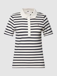 Slim fit poloshirt met streepmotief, model '1985' van Tommy Hilfiger Blauw - 18