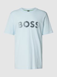 T-Shirt mit Label-Print von BOSS Green Blau - 3